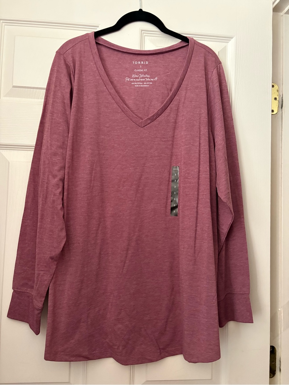 Torrid “Zinfandel” (Heather rose) 3X long sleeved Girlfriend tee